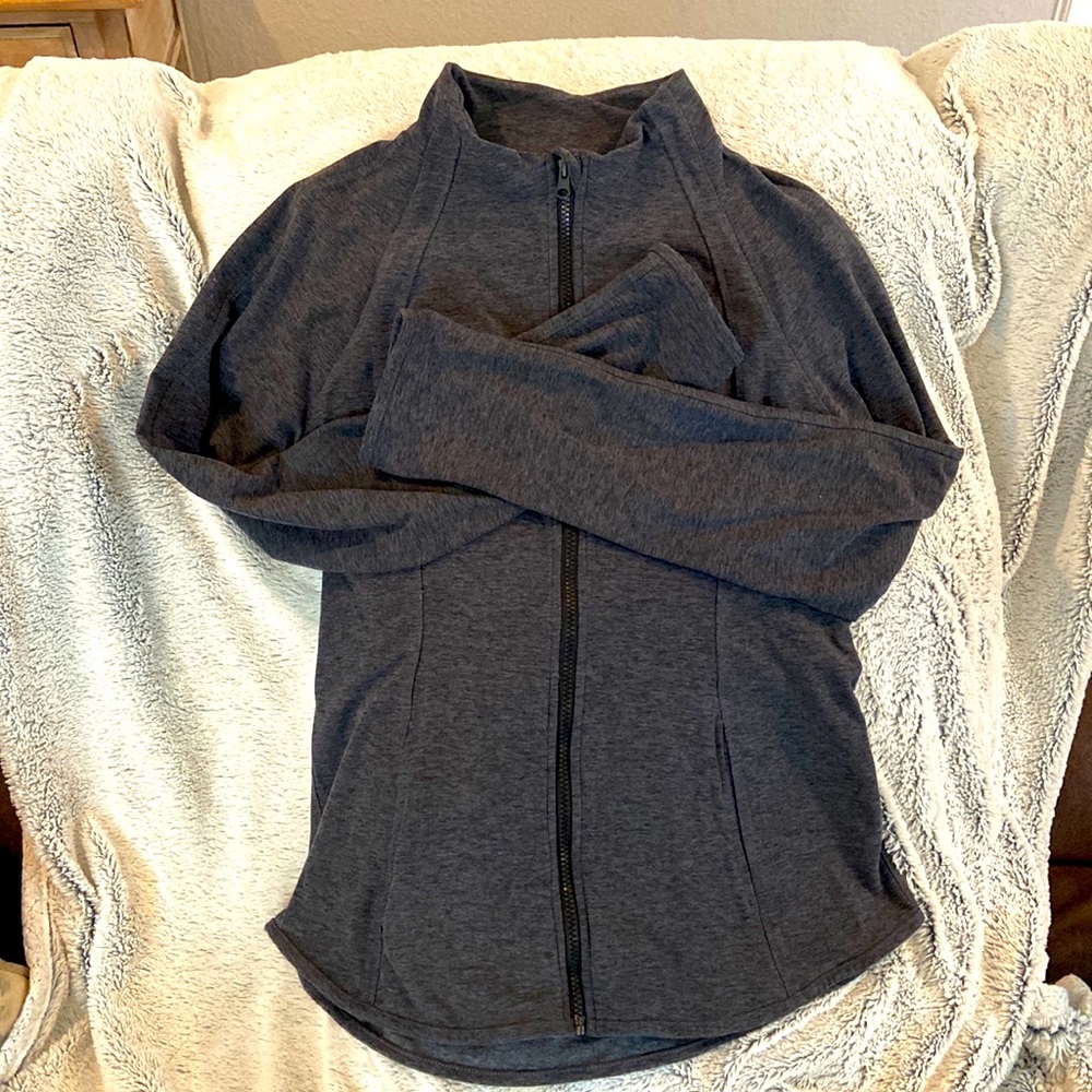 Yogalicious full zip dark heather grey jacket